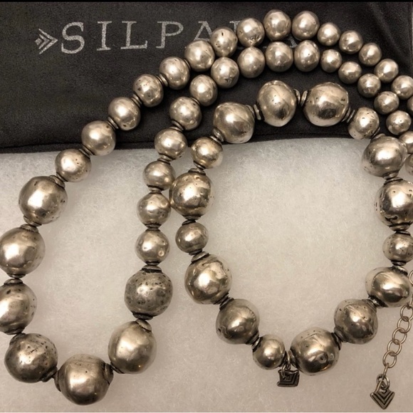 🩶SOLD🩶 Silpada Distressed Atmospheric Sterling Silver Bead Necklace & Bracelet - Picture 3 of 12